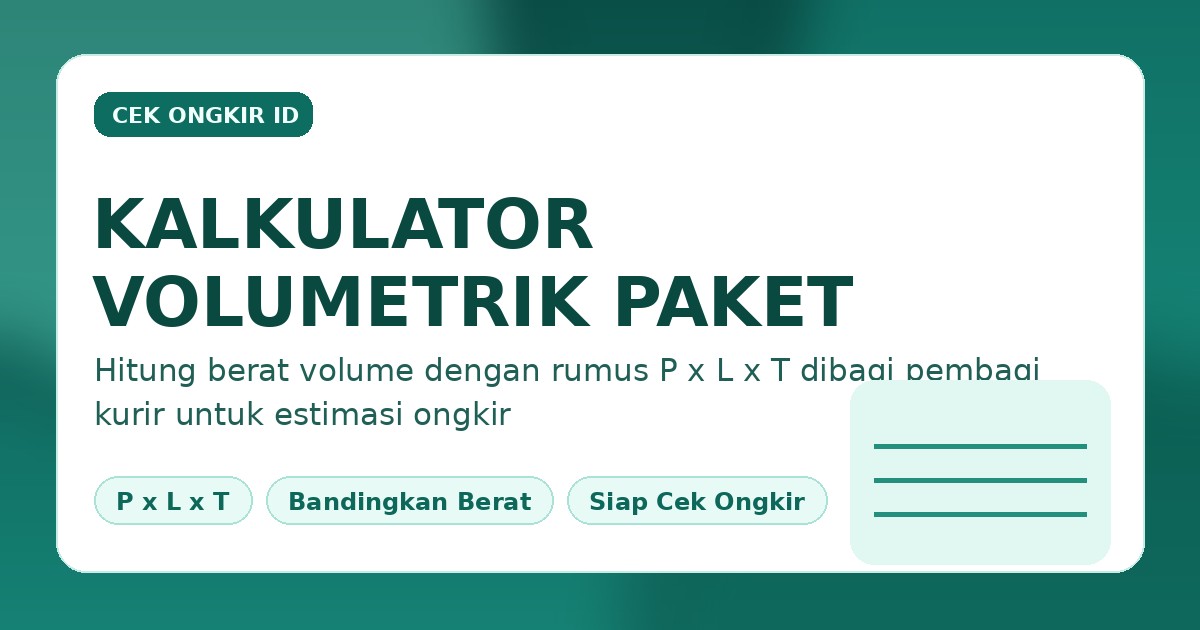 Kalkulator volumetrik paket untuk hitung berat volume online